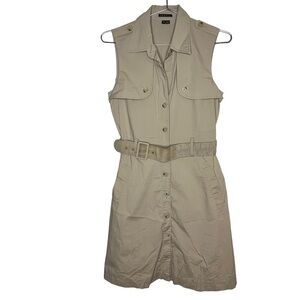 THEORY Rucille Belted Sleeveless Trench Dress Button Up Utilitarian Gorpcore